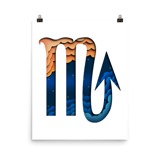 Scorpio Paper Illusion Zodiac Print