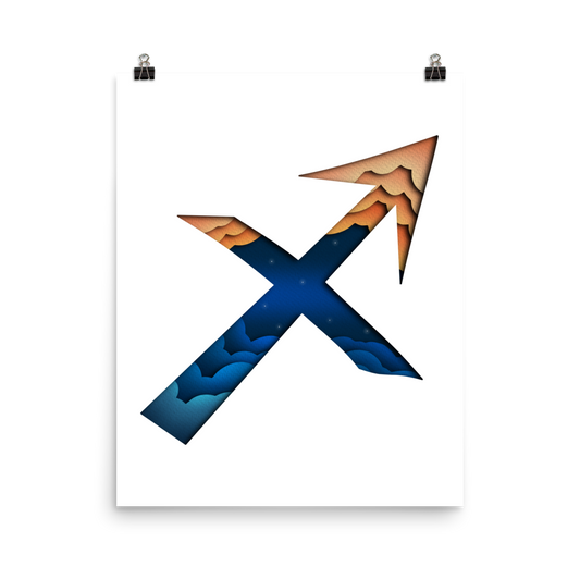 Sagittarius Paper Illusion Zodiac Print