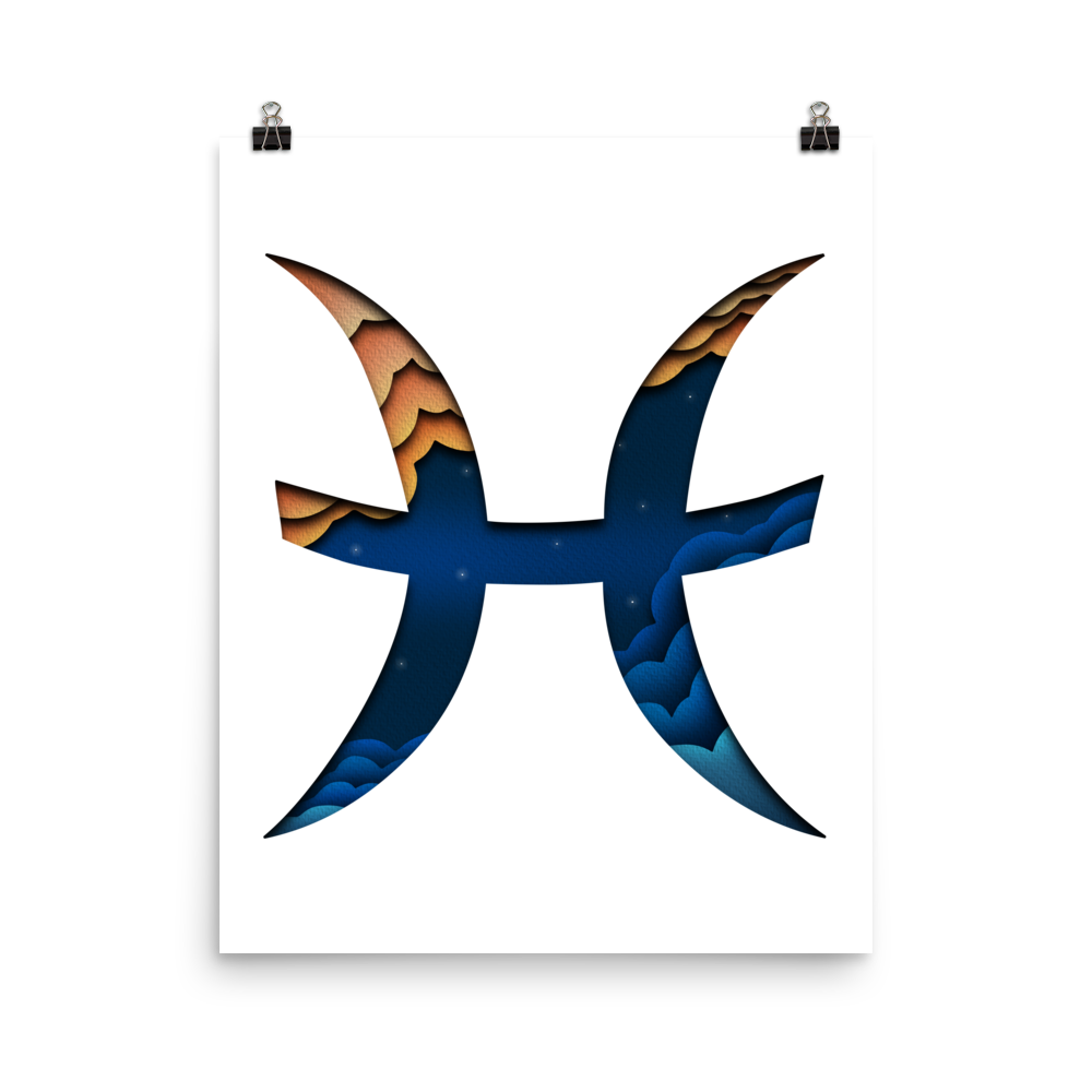 Pisces Paper Illusion Zodiac Print