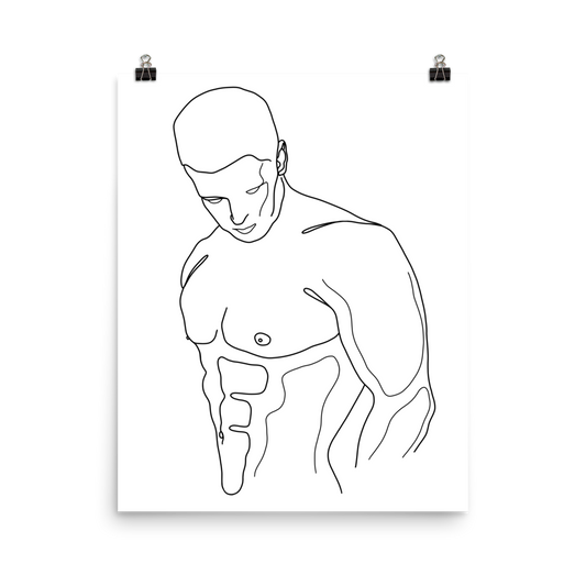 Emmett - Male Line Art Print