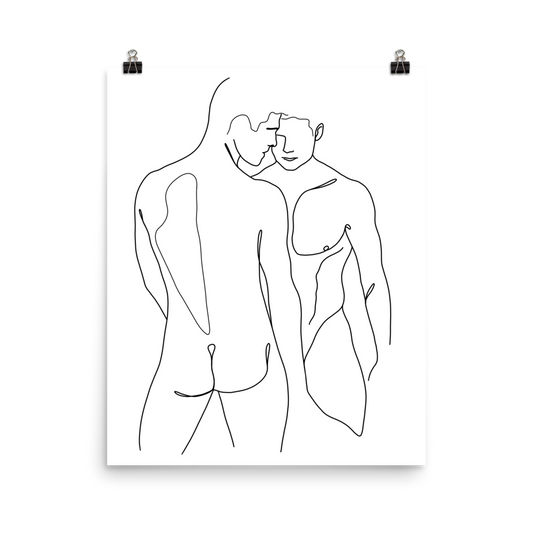 Couple I - Male Line Art Print