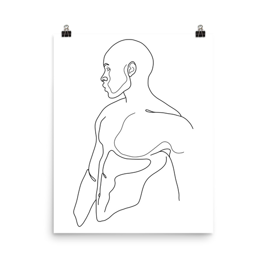 Emmanuel - Male Line Art Print