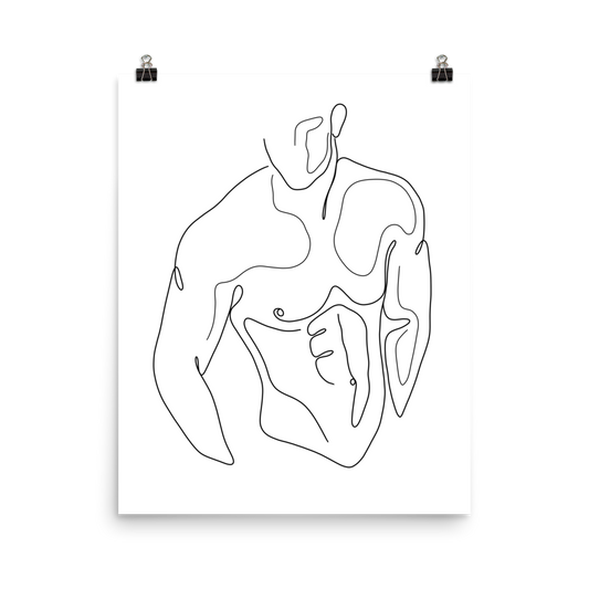 Ethan - Male Line Art Print