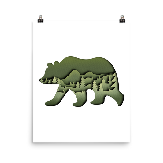 Bear Mountain Paper Illusion Print