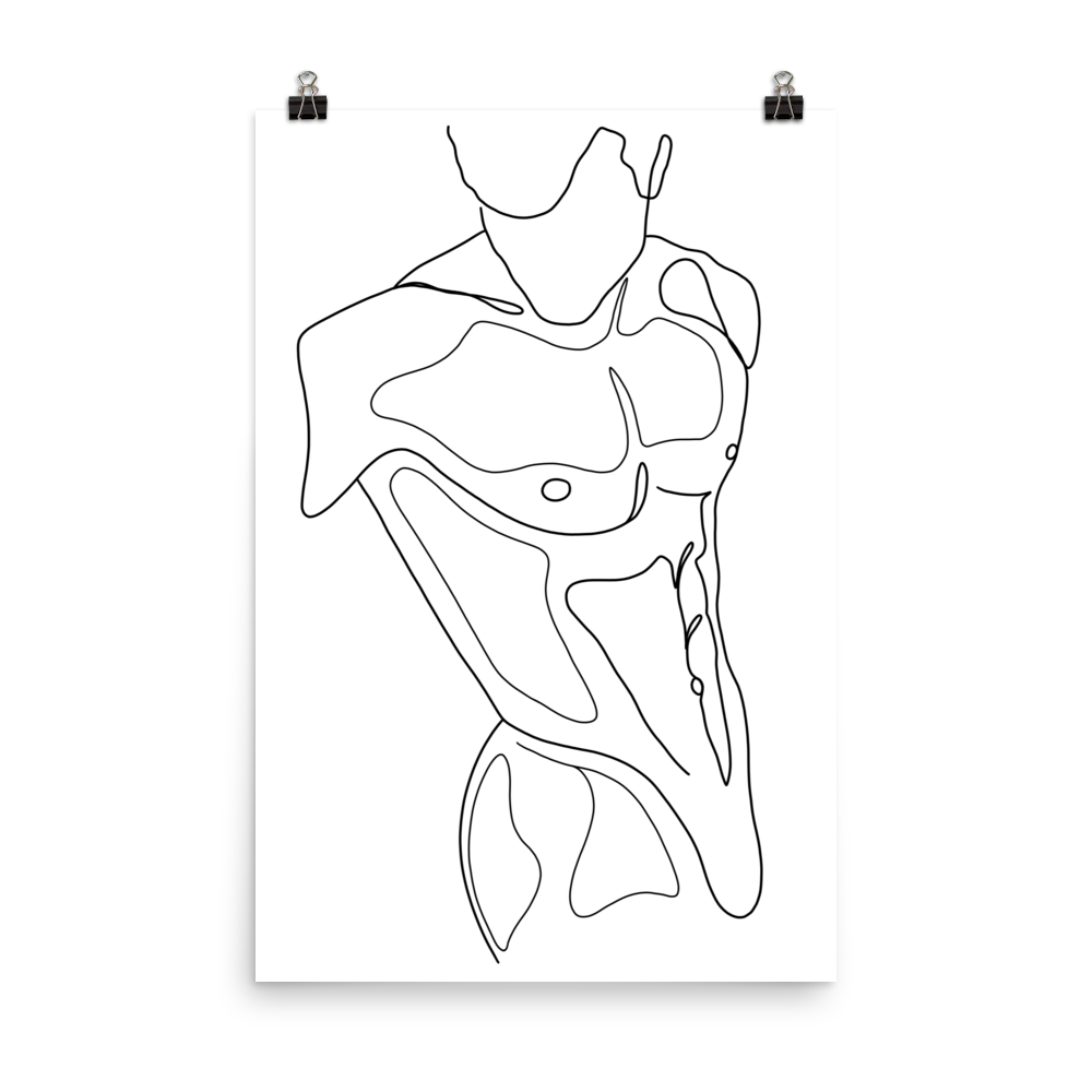 Xavier - Male Line Art Print