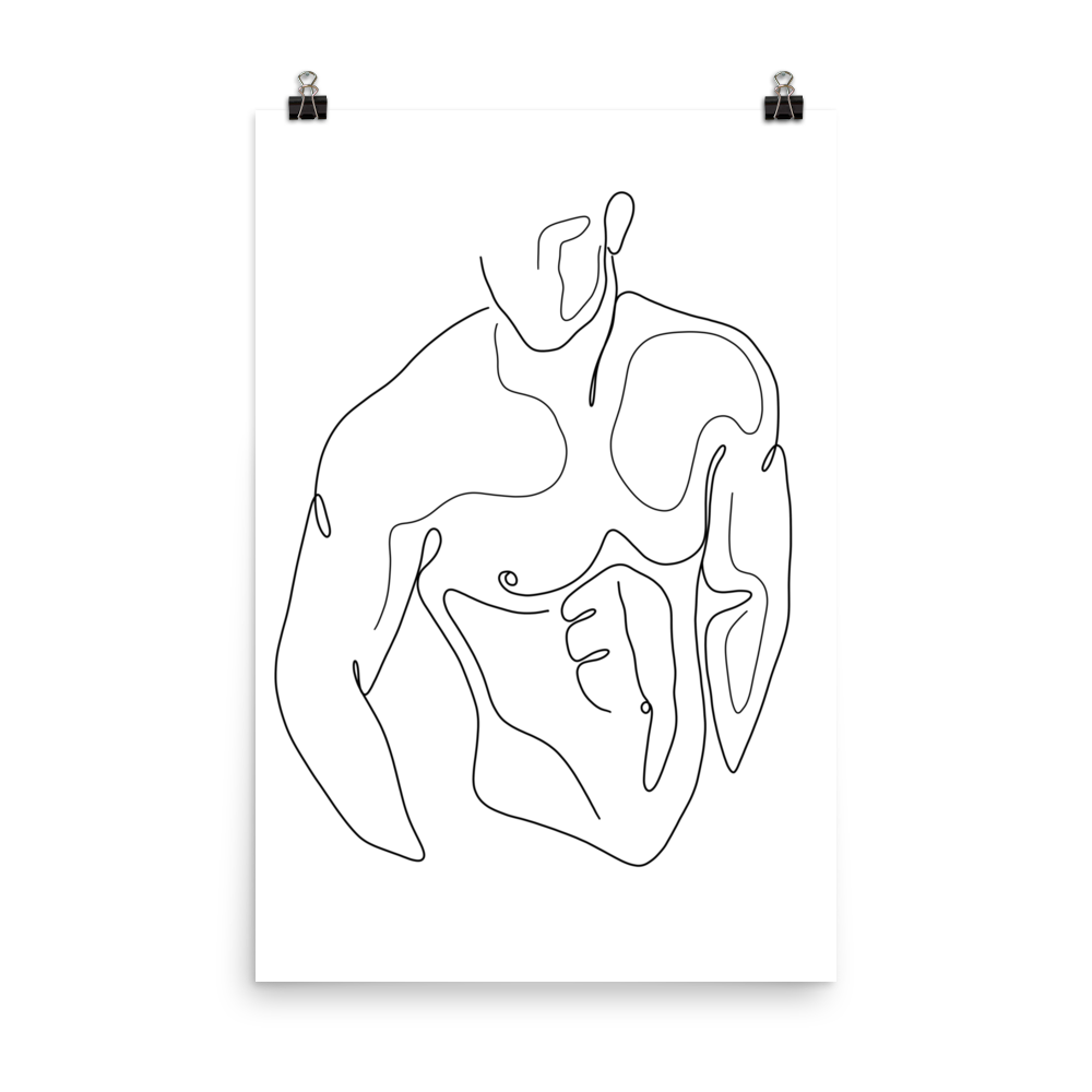 Ethan - Male Line Art Print