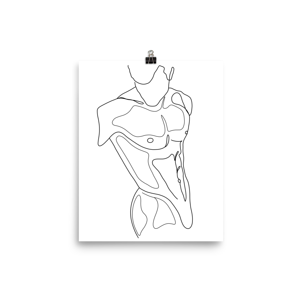 Xavier - Male Line Art Print