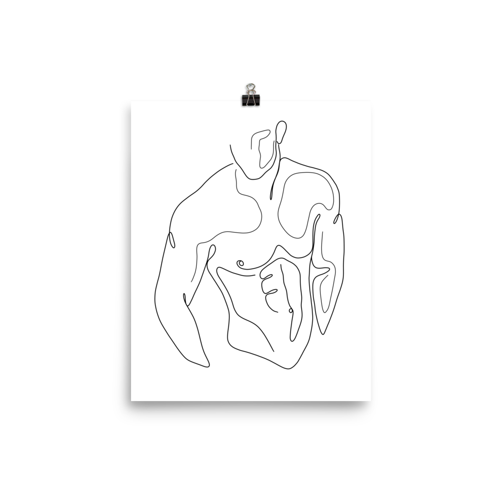 Ethan - Male Line Art Print