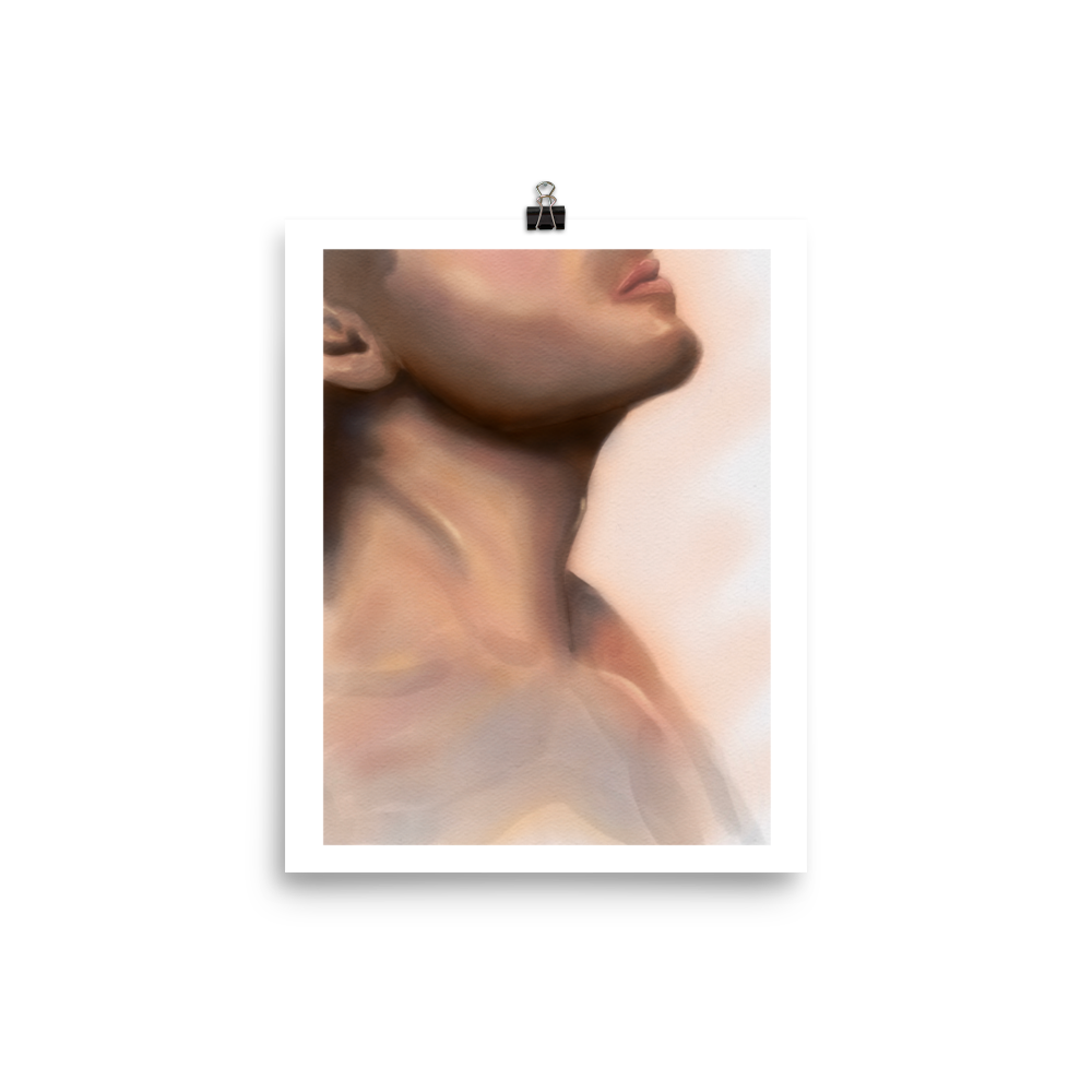 Male Form Print - Jaw, Neck and Chest
